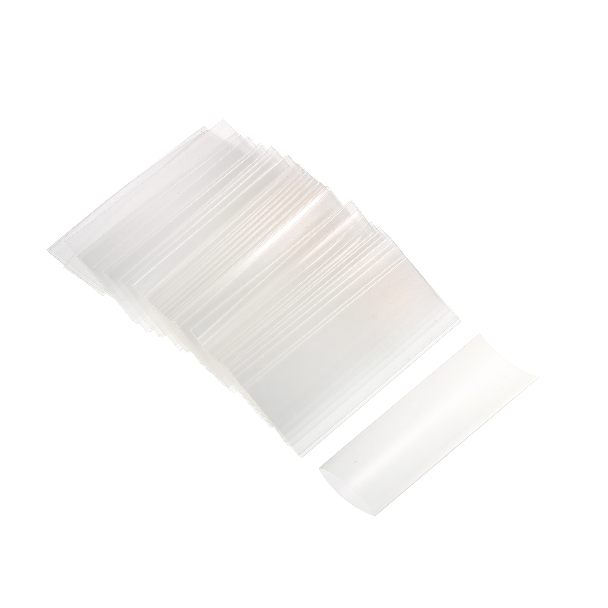 PVC Heat Shrink Tubing 17mm Flat Width for AAA 46mm Clear 50pcs