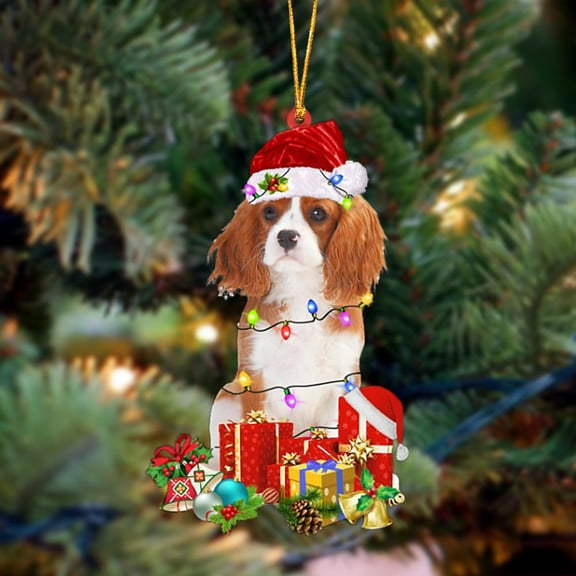 Acrylic 2D FLAT Cavalier King Charles Spaniel 1-Dog Be Christmas Tree Hanging Ornament
