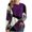 Purple, variant on Womens Long Sleeve Tops under $5 Women Fashion Casual Round Neck Buttons Geometric Contrast Color Long Sleeve T-Shirt Top Red XXL