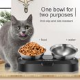 thumbnail image 3 of Adjustable Elevated Dog Bowls, LIVINGbasics 15°Tilted Stainless Steel Raised Food Water Bowl Stress-Free Food Grade Material, Nonslip No Spill Pet Feeding Bowls, 3 of 8