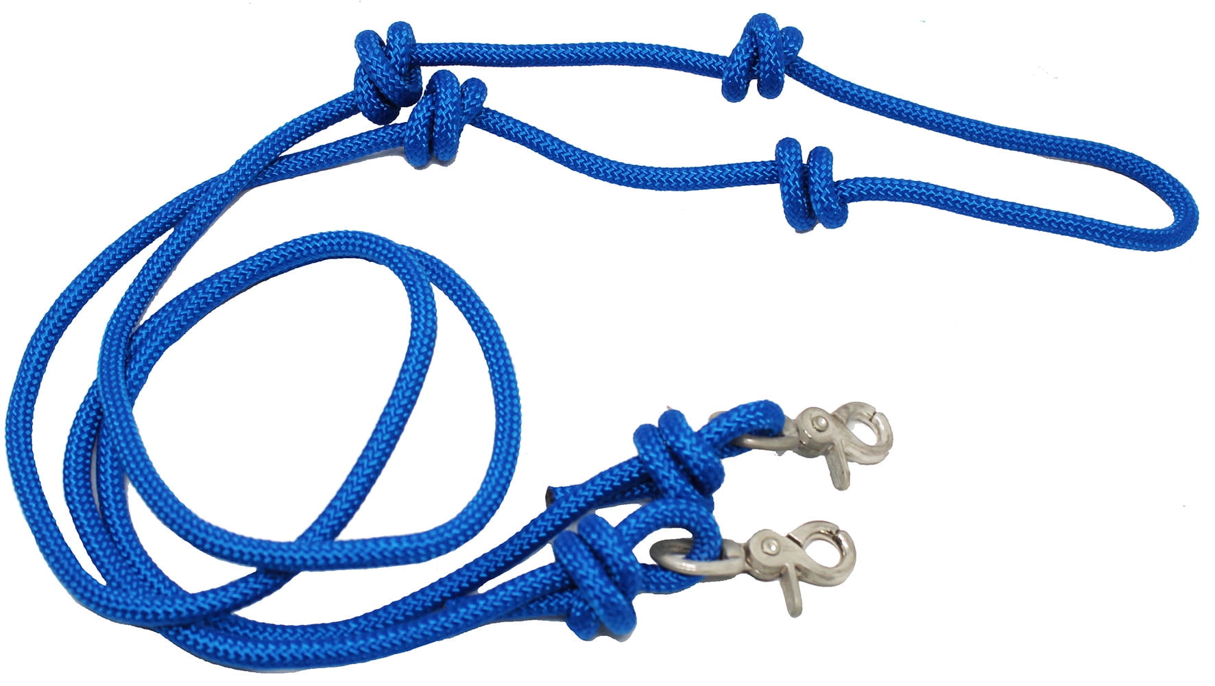 Blue Round Knotted Roping Barrel Contest Reins w/ Clips Blue Round Knotted Roping Barrel Contest Reins w/ Clips