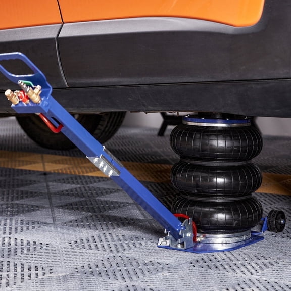 Heavy Duty 3 Ton Airbag Jack with Six Steel Pipes, 6600 lbs Lift Capacity, Fast Pneumatic Car Jack for Garage & Auto Repair, 17.7" Height, Blue