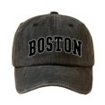 thumbnail image 2 of Boston Dad Hat, Cotton Baseball Cap, Adjustable Metal Buckle, Unisex, 2 of 3