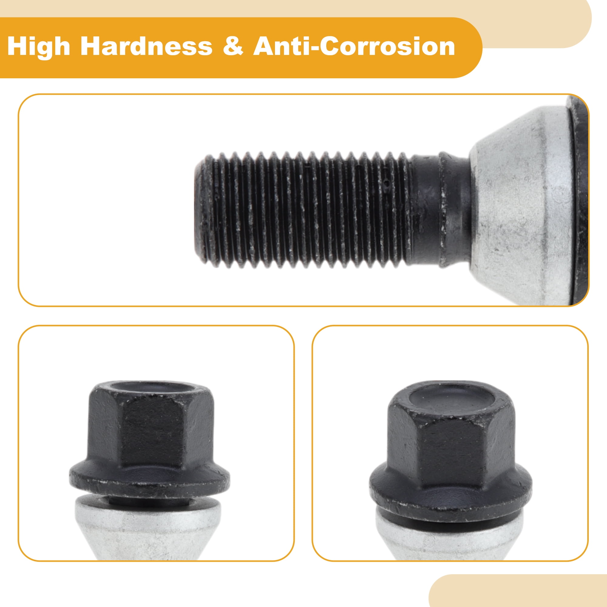 Unique Bargains 5 Pcs M14x1.5 Wheel Lug Stud for BMW X5 E53 2002-2006 Front Rear Set
