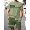 thumbnail image 3 of Trendy men's suit, short-sleeved T-shirt + casual shorts two-piece set, summer slim-fit fashion men's clothing two-piece set, 3 of 6