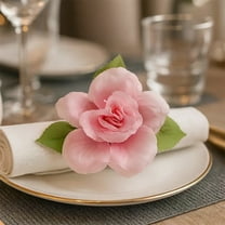 Fennco Styles Handmade Rose Decorative Napkin Rings, Set of 4