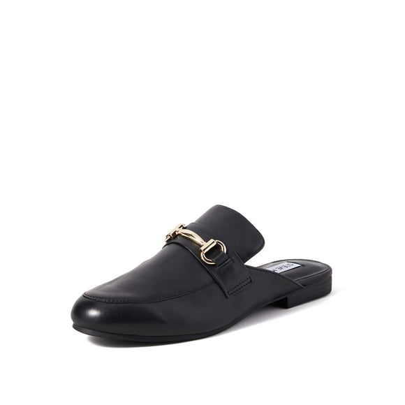 Steve Madden Women's Kandi Slip-On Loafer, Black Leather, 9 M US