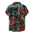 thumbnail image 4 of Hombres Casual Botones Playa Sin posicionamiento Estampado Turndown Camisa de manga corta Blusa Pompotops  oipoqjl49254, 4 of 9