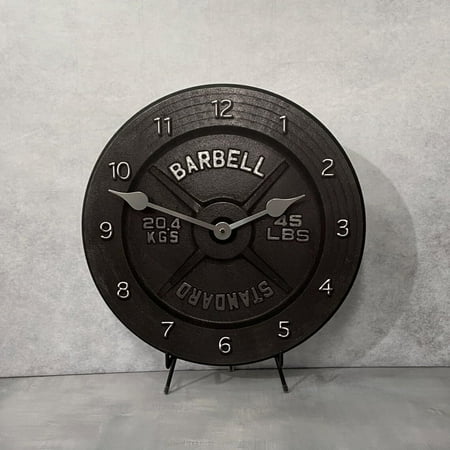 Barbell Wall Clock | Ultra Quiet Quartz Mechanism | Hand Made in USA | Ultra Quiet Quartz Mechanism | Hand Made in USA Beautiful Crisp Lasting Color | Comes in 8 Sizes | 10-Inch