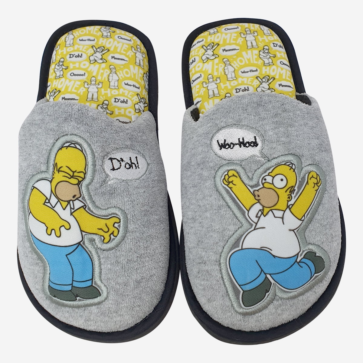 Pantufla Bordado Duff Los Simpson Color Rojo Para Caballero