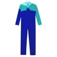 thumbnail image 4 of dPois Girls Figure Skating Jumpsuit Shiny Rhinestone Gymnastics Leotard Full Body Ballet Dance Blue Green&Blue 8, 4 of 5