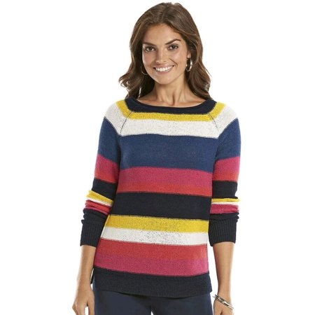 Chaps Womens Striped Boatneck Sweater | Walmart Canada