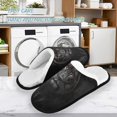 thumbnail image 3 of Women's Men's Slippers, Non-Slip Travel Unisex Fleece House Shoes Black Lion, 3 of 7