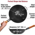 thumbnail image 2 of YOSUKATA Carbon Steel Wok Pan - 13,5 “ / 34 cm Woks and Stir Fry Pans - Chinese Wok with Flat Bottom Wok - Traditional Chinese Japanese Woks - Black Steel Wok, 2 of 8