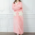 thumbnail image 3 of Homgro Women's Sherpa Fleece Robe House Coat Hoodie Flannel Fuzzy Oversized Thick Winter Warm Star Pockets Long Sleeve Soft Housecoat Bathrobe Full Length Pink X-Large, 3 of 5