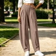 thumbnail image 5 of Cmtiyu Linen Pants Women, Casual High Waist Lightweight Palazzo Pants with Pockets, Comfort Loose Outdoor Pants, S-2XL, 5 of 10