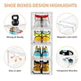 thumbnail image 3 of INSTY Paquete de 12 cajas de almacenamiento para zapatos, cajas transparentes apilables con puertas, contenedores organizadores para zapatillas de deporte, para hombres y mujeres de EE. UU., talla 12, 3 of 5