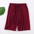 thumbnail image 2 of KPOPLK Big and Tall Shorts for Men Up to Mens Shorts Summer Solid Color Casual Comfortable Drawstring Pocket Elastic Waist Shorts Size XXXXL,Red, 2 of 9