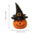 thumbnail image 3 of Gqtwoy Witch Hat Pumpkin Decor Set, Rustic Tabletop Decor, Vintage Halloween Centerpiece, Soft Fabric Pumpkin with Floral Hat, Tiered Tray and Shelf Decoration, 3 of 6