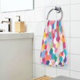 thumbnail image 3 of Yayeee 2 Pack Hand Towels for Bathroom 100% Cotton 16" x 28" Soft Absorbent Kitchen Towel, Yellow Colorful Circles, 3 of 7