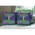 thumbnail image 6 of Ambesonne Nature Throw Pillow Cover 4 Pack, Digital Psychedelic Art, 20", Purple Fuchsia, 6 of 7