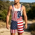 thumbnail image 2 of CONZONE Independence Day Short Bib Overalls for Men Patriotic Usa Star Striped Graphic 4Th Of July Shorts Jumpsuits Adjustable Strap American 250Th Anniversary Shortalls With Pocket, 2 of 5