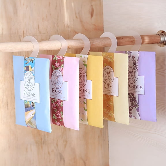 RAGUPEL 6pcs Hanging Wardrobe Scented Sachet - Odor Removal Scented Bag Portable Air Freshener - Household Gadgets for Closet,Apartment,Dorm