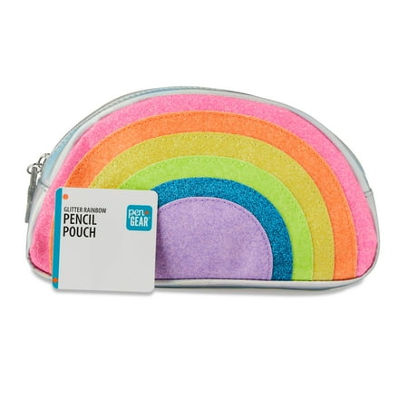 Pen+Gear Glitter Rainbow Pencil Case, Multi-color, Perfect for All Educational Levels--Elementary, Middle School, High School, College, and Adult Professionals