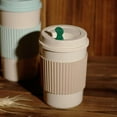 thumbnail image 4 of Travel Mug, Wheat Fiber Coffee Cup, Reusable, BPA-Free, Double Wall Insulation, Screw Lid, Lightweight, 4 of 6