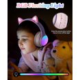 thumbnail image 2 of Kid Odyssey Wireless Headphones for Kids with Cat Ear, Safe Volume Control, School Supplies, New, 2 of 7