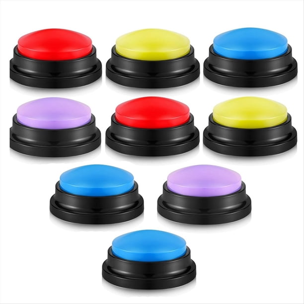 8 Piezas Botón de Zumbadores de Respuesta Zumbador de Respuesta Zumbador de Programa de Juego Botón Grabable Zumbadores de Aula para Fiesta de Equipo de Navidad