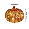 thumbnail image 3 of Glass Pumpkin Light with Timer – Halloween Pumpkin Decorations, Fall Harvest Centerpiece, Thanksgiving Table Decor, Battery Operated Light-Up Pumpkin for Indoor Home & Fireplace Display 8.6" Gold, 3 of 6