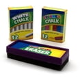 thumbnail image 2 of Emraw 12 White 12 Colored Dustless Chalk and Eraser, 2 of 5