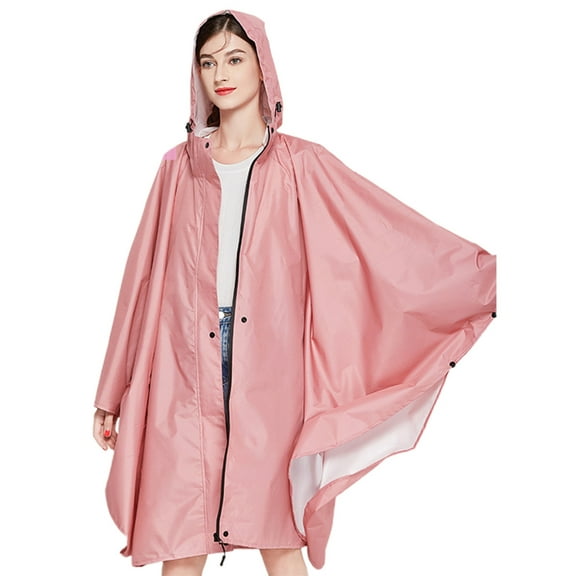 Trendy Unisex Cape Coat Lightweight Windproof Outdoor Rain Poncho With Color Block Design For All Seasons