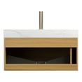 thumbnail image 3 of 36'' Sintered Stone with White Ceramic Undermount Basin, No Faucet, No Cabinet, Carrara White, 3 of 7