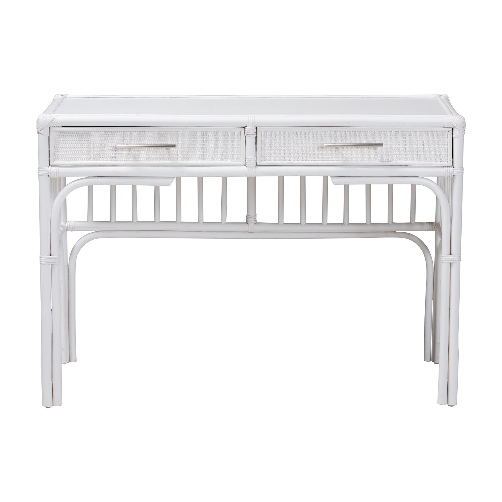 bali & pari Onella Boho Desk, 2-Drawer, White