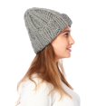 thumbnail image 2 of Gorro de punto cálido de invierno para mujer, gorro de lana de color sólido, gorro cálido con protección para los oídos (gris) BRILLAR Rojo Verde, 2 of 4