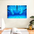 thumbnail image 3 of Elephant Stock Swimming Contest Wall Art - Horizontal Canvas Wall Art - Living Room Wall Decor - Sports Canvas - Blue And Turquoise Decor - 12" x 8", 3 of 8