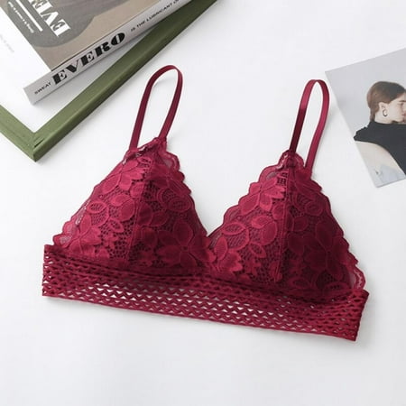 

[Clearance!]Women Wireless Push Up Bra Deep V Lace Underwear Froral Bras Fashion Lingerie Bralette