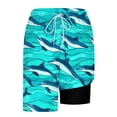 thumbnail image 6 of TEAJOPSUU Men's Beach Shorts Fashion Printed Swim Trunks with Elastic Drawstring Waist Double Inner Lining Side Pockets B-Mint Green, 6 of 8