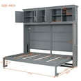 thumbnail image 6 of Full Size Murphy Bed Chest, Wooden Murphy Cabinet Bed Lift Up Bed Frame with Top Cabinets, Folding Wall Bed Frame for Guest Room/Study/Office, No Box Spring Needed, Gray, 6 of 7