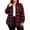 Red, variant on Miqool Womens Plus Size Plaid Shirt Jackets Collared Button Down Casual Fall Trendy Loose Fit Long Sleeve Cardigans with Pocket