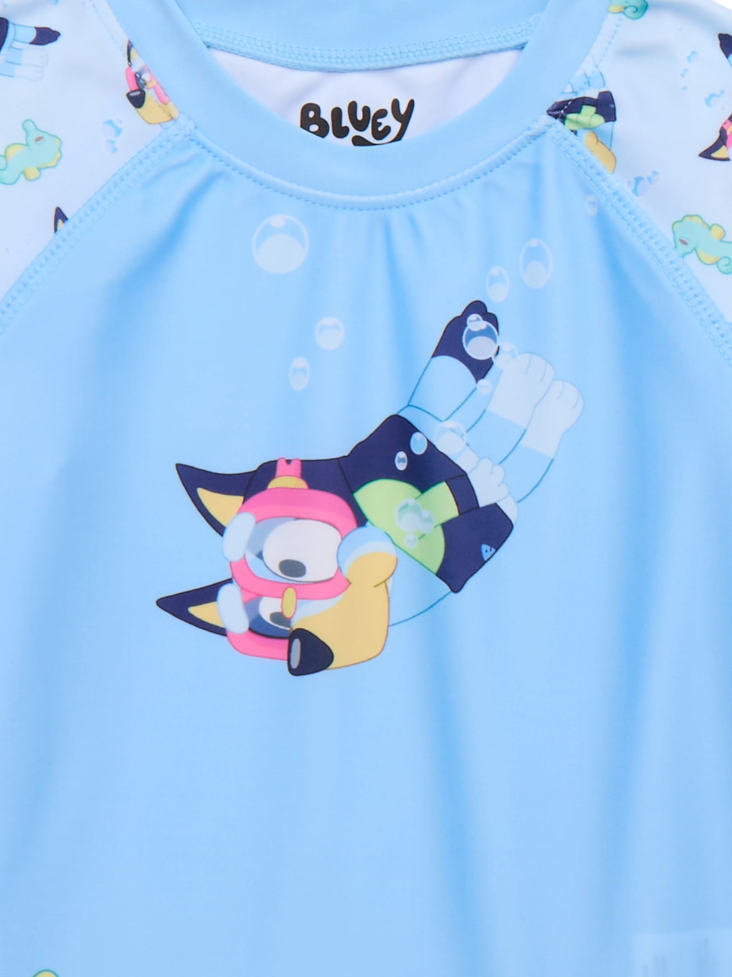 Character Toddler Girl Long-Sleeve Rash Guard and Swim Short Set, 2-Piece, Sizes 12M-5T