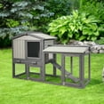 thumbnail image 3 of Gymax 58'' Wooden Rabbit Hutch Large Chicken Coop Weatherproof Indoor Outdoor Use Gray, 3 of 10