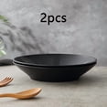 thumbnail image 2 of CNKOO 2/4/6/10pcs  8.86inch Shatterproof Black Plastic Deep Dish - Stone Pattern Design Round Tableware  Suitable for Pasta  Salad  and Desert – Microwave & Dishwasher Safe. Ideal Choic, 2 of 6
