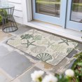 thumbnail image 2 of Green Coastal Doormat Outdoor Entrance 16"x24", Ocean Coral Starfish Seahorse Farmhouse Absorb Moisture Dirt Door Mats, Non-Slip Rubber Backing Floor Mats Indoor, Low-Profile Front Door Rugs, 2 of 9