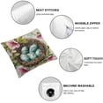 thumbnail image 4 of Acheng  Easter Pillow Cover Bunny Happy Easter Pillow Cushion Cover Easter Egg Throw Cushion Cover Chick Flower Truck Pillow Cover for Home Office Sofa Bed Couch,Set of 2 White, 4 of 6
