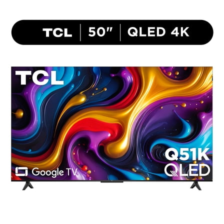 TCL 50" Q Series QLED 4K UHD HDR Smart Google TV (NEW 2025) - Dolby Vision, Dolby Atmos, Motion Rate 120, HDR 10 , Auto Game Mode - 50Q51K