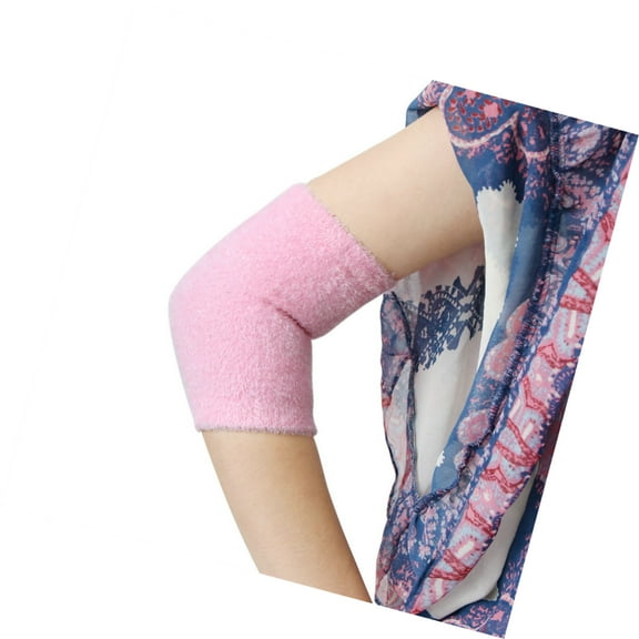 Vocoste 1 Pair Soften Cracked Skin Moisturizing Exfoliating Elbow Gel Cover Sleeves Non-slip Pink