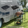 thumbnail image 4 of Portable Camp Kitchen Station, Adjustable Camping Table with LED Light Stand for Outdoor Cooking, 4 of 11